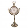 Bronzové antik stolní hodiny s výrazným odřením - 17*11*38 cm / 1xAA Barva: bronzová antikMateriál: kov, skloHmotnost: 0,43 kg