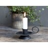 Černý antik svícen na úzkou svíčku Ferrio - 10*8*5cm Materiál: kovBarva: černá antik
