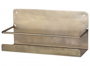 Bronzová antik nástěnná kovová polička - 24*8*11cm