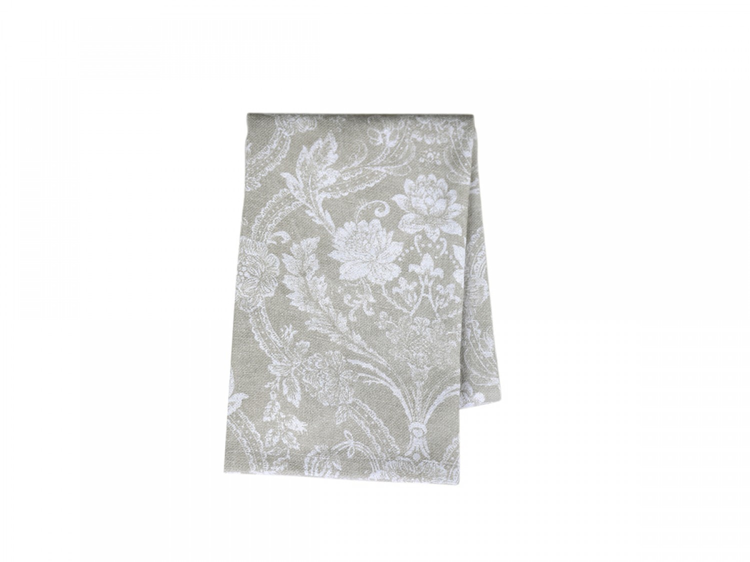 Zeleno-béžová bavlněná utěrka s květy Flowre - 50*70 cm