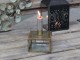 Bronzový antik svícen na úzkou svíčku s boxem Franco - 9*9*8,5cm