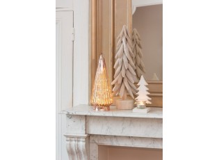 Přírodní dřevěný vánoční stromek s patinou z větviček Footy - Ø10*41 cm