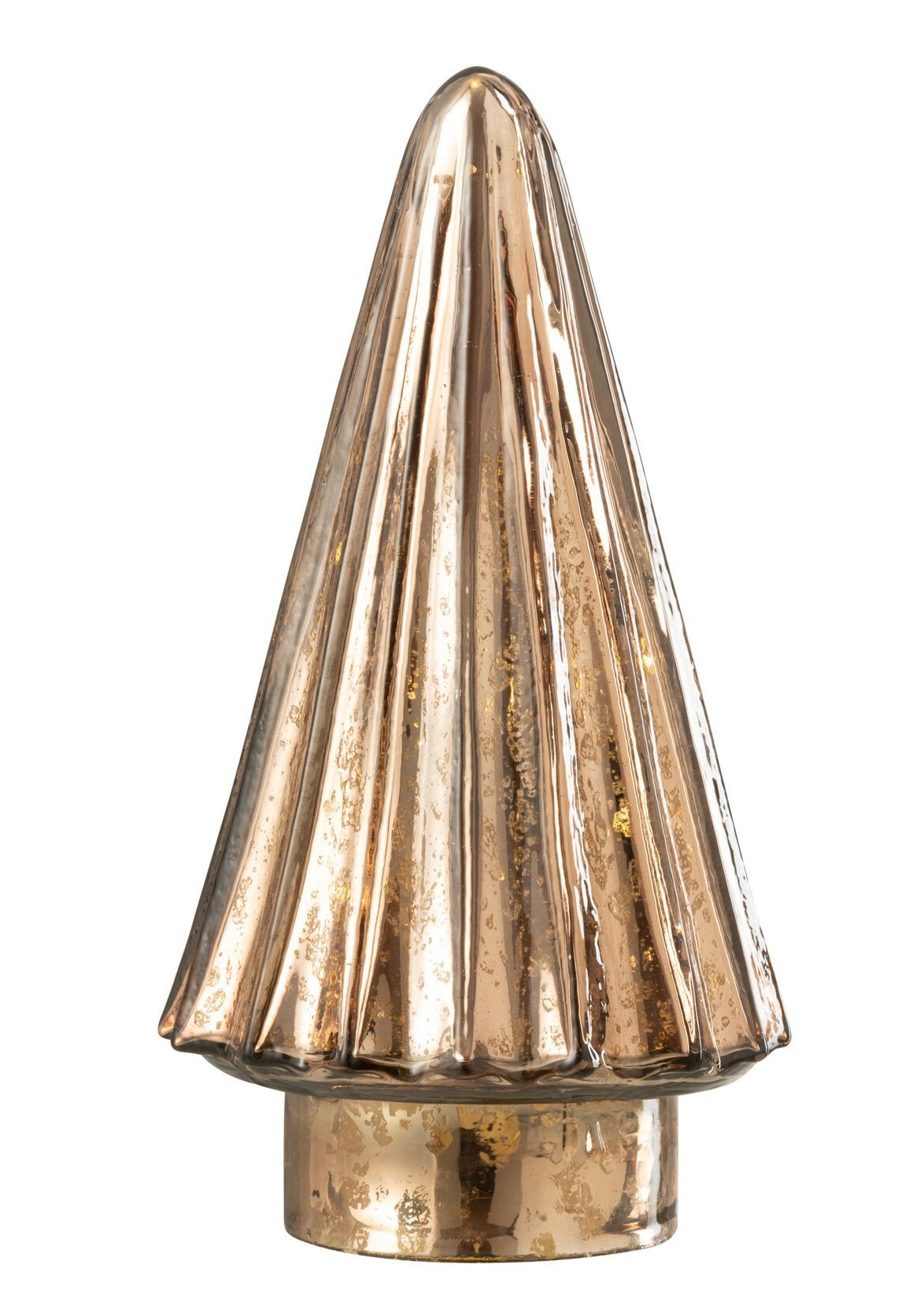Hnědý svítící skleněný stromek Tree Led - Ø 10*19cm