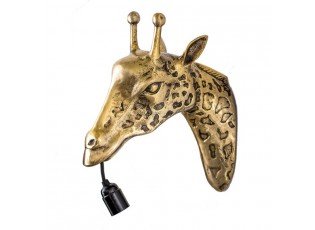 Zlatá antik nástěnná lampa žirafa - 34*14*28 cm