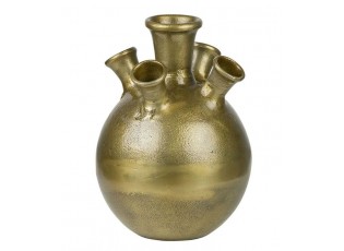 Bronzová antik kovová raw váza Tulip - 20*20*28cm