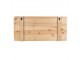 Přírodní dřevěná nástěnná polička s košíkem a háčky - 58*11*28 cm