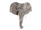 Bílo-černá antik nástěnná dekorace hlava slon L - 25*58*70 cm
