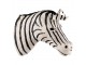 Bílo-černá antik nástěnná dekorace hlava zebra M - 13*30*27 cm