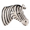 Bílo-černá antik nástěnná dekorace hlava zebra M - 13*30*27 cm