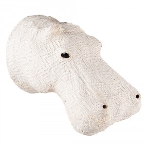 Béžová antik nástěnná dekorace hlava hroch Hippo L - 17*24*21 cm