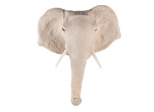 Béžová antik nástěnná dekorace hlava slon - 41*17*47 cm
