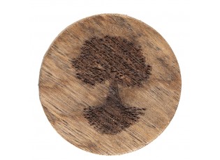 Dřevěná úchytka se stromem - Ø 4*4 cm