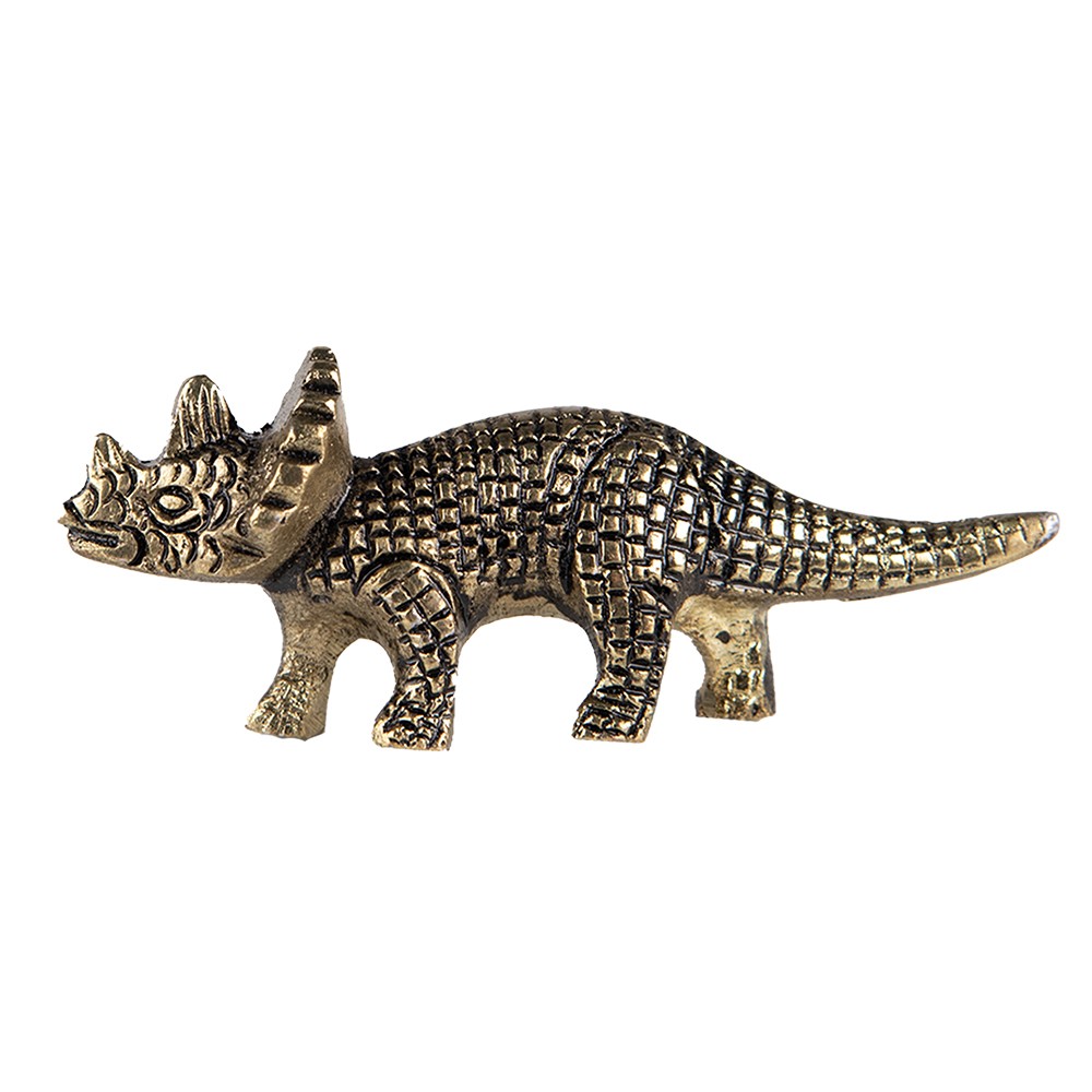 Levně Zlatá antik kovová úchytka Dinosaurus - 8*3 cm 65196