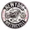 Nástěnná kovová cedule na zeď New York Motorcycle - Ø 35*2 cm