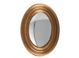 Zlaté antik oválné nástěnné vypouklé zrcadlo Beneoit - 24*5*32 cm