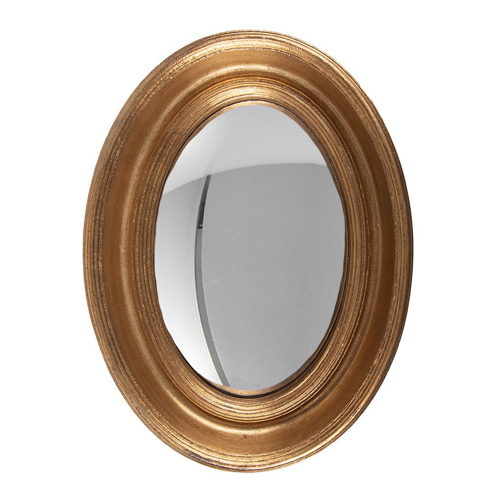 Zlaté antik oválné nástěnné vypouklé zrcadlo Beneoit - 24*5*32 cm 62S205GO