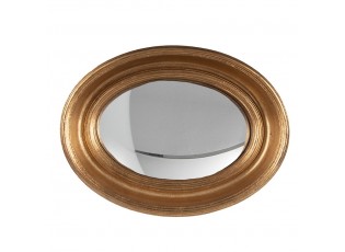Zlaté antik oválné nástěnné vypouklé zrcadlo Beneoit - 24*5*32 cm
