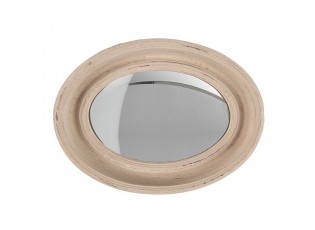 Béžové antik oválné nástěnné vypouklé zrcadlo Beneoit - 24*5*32 cm