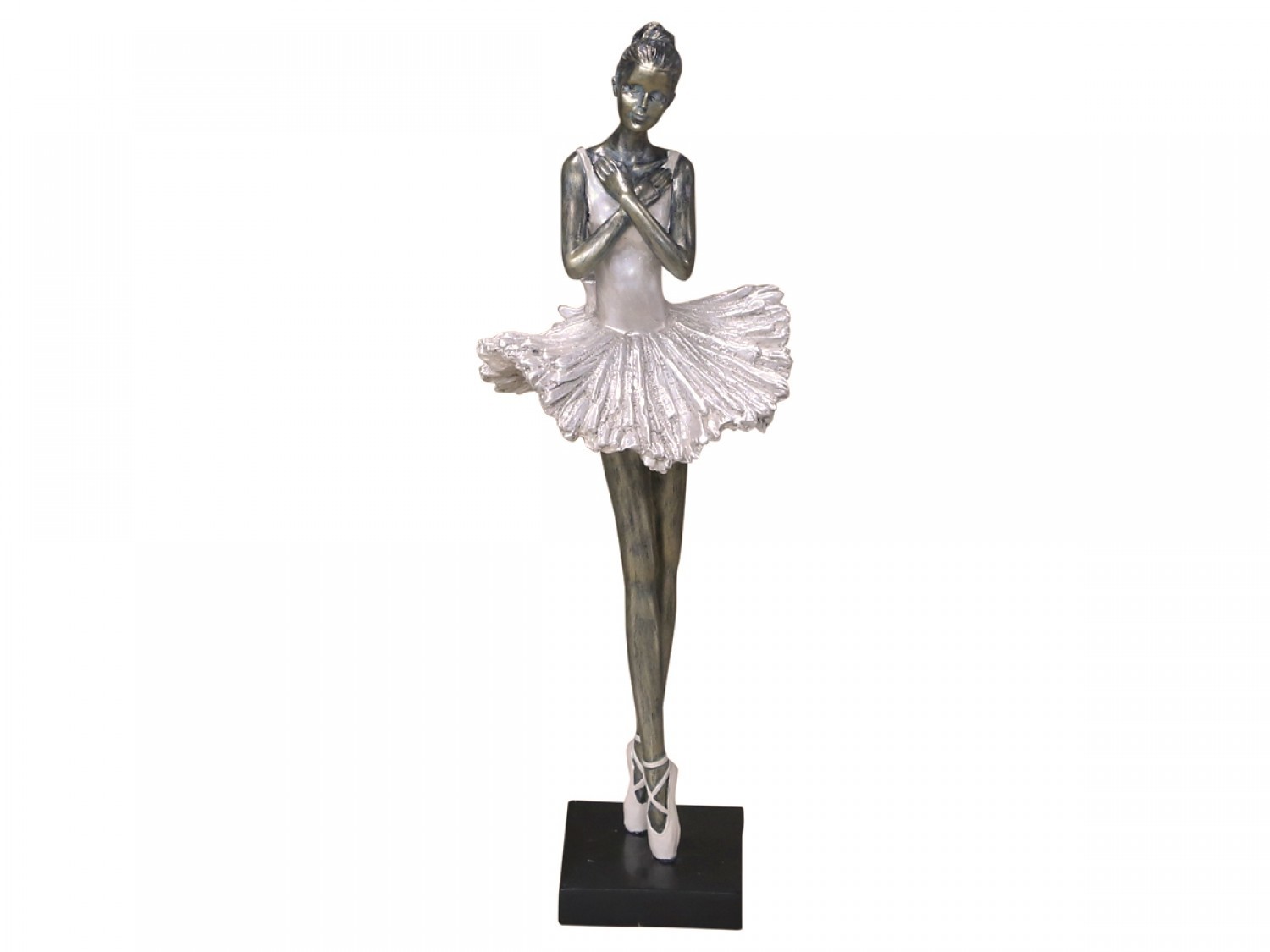 Dekorace stříbrno-růžová antik Ballerina - 36 cm Chic Antique