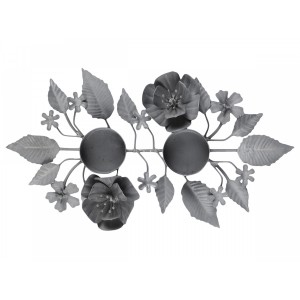 Zinkový antik svícen na 2 čajové svíčky Flower - 28*14*2,5cm