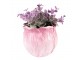 Růžový keramický obal na květináč ve tvaru květu tulipánu - Ø 12*10 cm