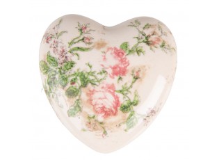 Keramické dekorační srdce s růžemi Rossia L - 11*11*4 cm