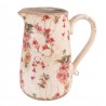 Béžový keramický dekorační džbán s výraznými květy - 16*12*18 cmBarva: béžová, multiMateriál: keramikaHmotnost: 0,67 kg