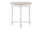 Bílý antik odkládací oválný stolek s patinou Vioné - 65*45*75 cm