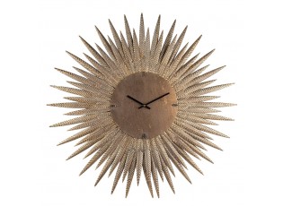 Měděné antik nástěnné kovové hodiny ve tvaru slunce Sun - Ø 69*4 cm / 1*AA