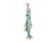 Velikonoční dekorace socha zajíc v tyrkysovém obleku - 14*10*44 cm