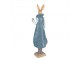 Velikonoční dekorace socha zajíc v modrém obleku - 11*8*33 cm