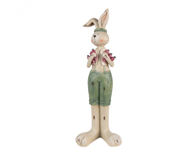 Dekorace králík držící mrkvičky - 11*10*33 cm