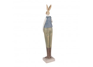 Dekorace vysoká socha zajíc s mrkví - 6*5*36 cm