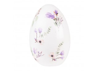 Dekorace keramické vajíčko s barevnými květy - 11*11*17 cm