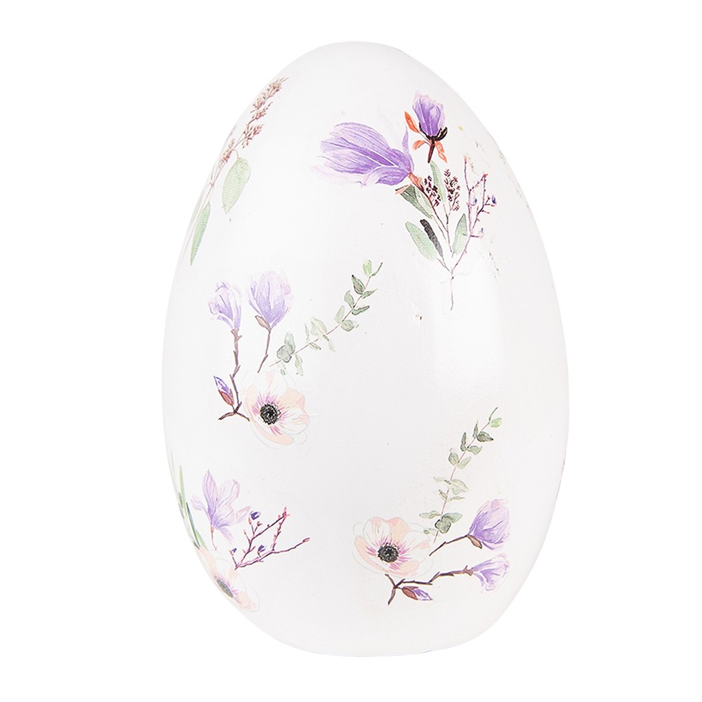Dekorace keramické vajíčko s barevnými květy - 11*11*17 cm Clayre & Eef