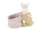 Dekorace králík s fialkovým pytlem jako květináček - 15*7*14 cm