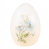 Dekorace keramické vajíčko s modrými květy - 10*10*14 cm Barva: béžová, žlutá, modráMateriál: TerakotaHmotnost: 0,275 kg