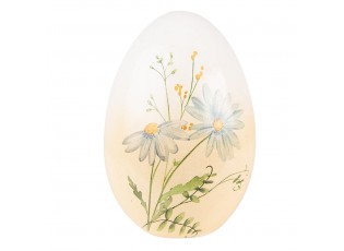 Dekorace keramické vajíčko s modrými květy - 11*11*17 cm