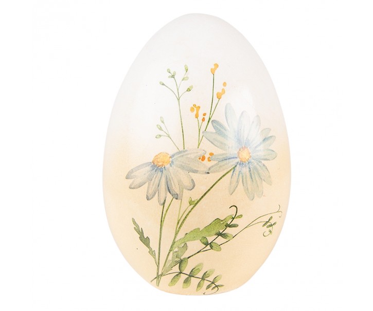 Dekorace keramické vajíčko s modrými květy - 11*11*17 cm