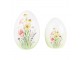 Dekorace keramické vajíčko s lučními květy - 10*10*14 cm