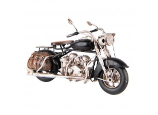 Dekorativní retro model stříbrno-černá motorka - 19*9*11 cm