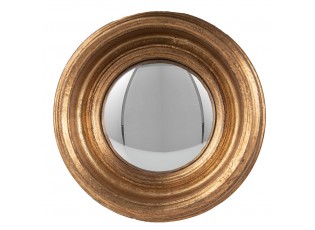 Zlaté antik kulaté nástěnné vypouklé zrcadlo Beneoit – Ø 24*7 cm