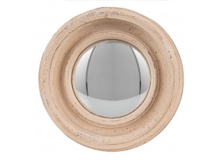 Béžové antik nástěnné vypouklé zrcadlo Beneoit – Ø 16*4 cm