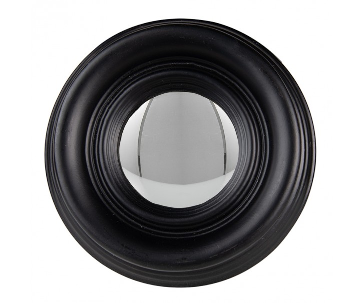 Nástěnné vypouklé zrcadlo v černém rámu Beneoit – Ø 21*4 cm