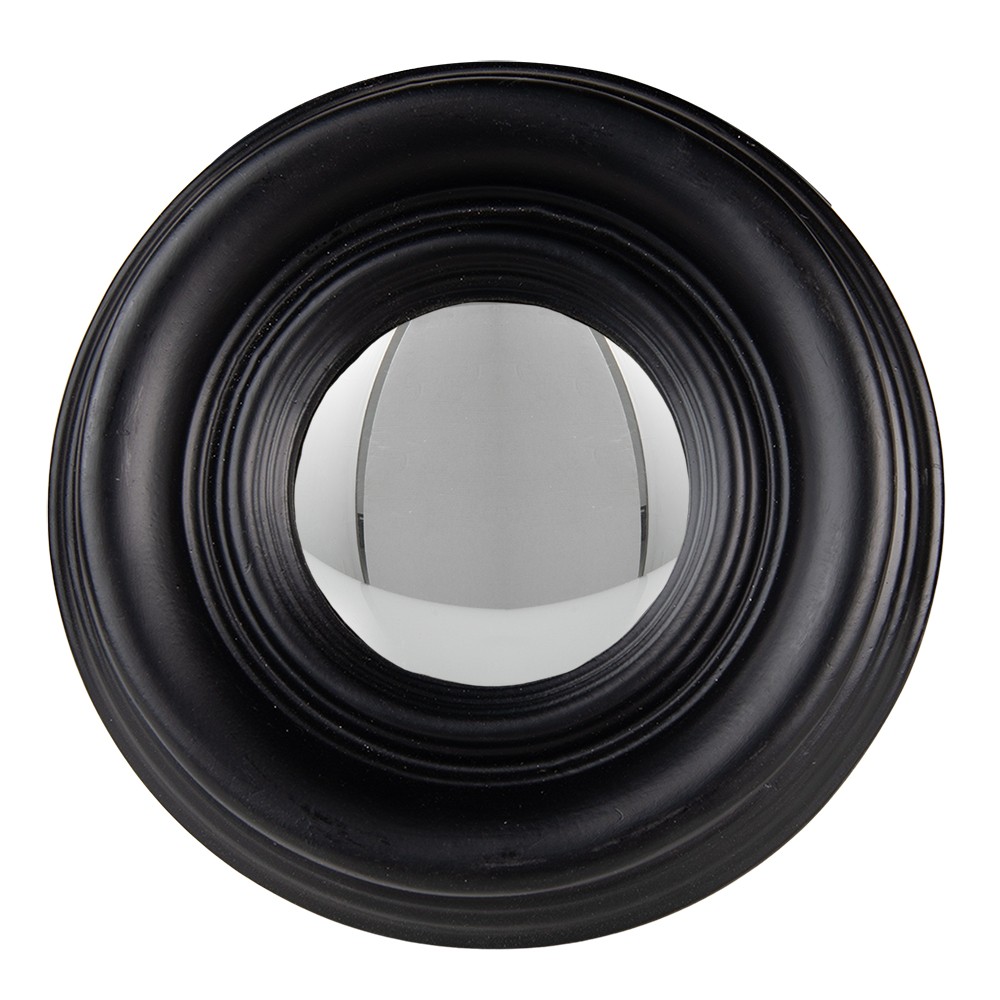 Levně Nástěnné vypouklé zrcadlo v černém rámu Beneoit – Ø 21*4 cm 62S208Z