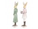 Set 2ks dekorace králík zelená, růžová - 11*10*43/ 11*10*43 cm