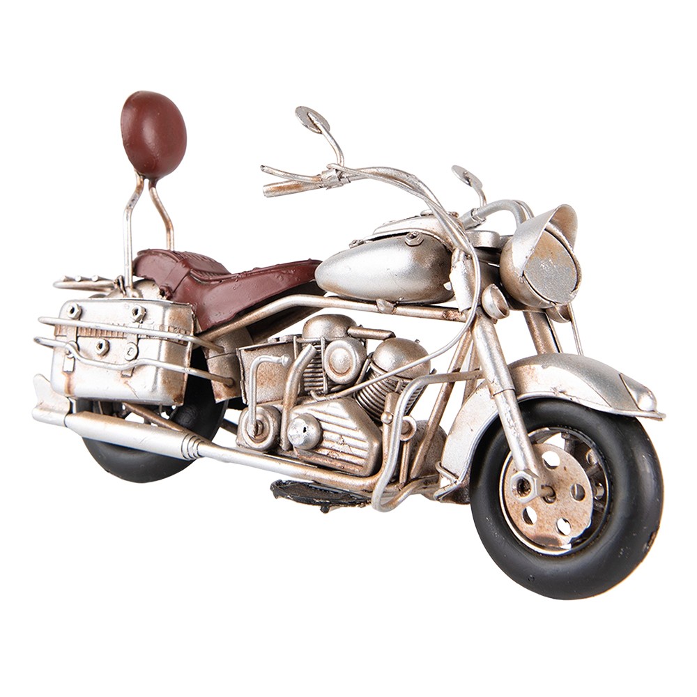 Dekorativní retro model stříbrná motorka - 19*9*11 cm Clayre & Eef