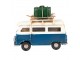 Dekorativní retro model modrý autobus se zavazadlem - 11*5*9 cm