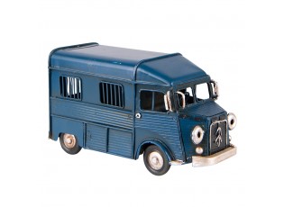 Dekorativní retro model modrý vězeňský mikrobus - 16*7*9 cm