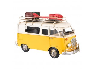 Dekorativní retro model žlutý autobus se zavazadly - 27*10*15 cm